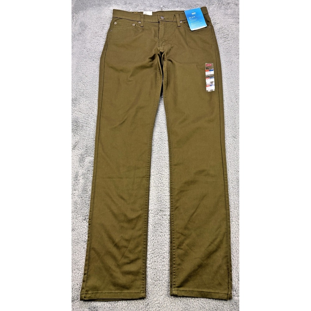 Levis 511 Jeans Men 32x34 Military Green Slim Fit Stretch Distressed Denim NWT